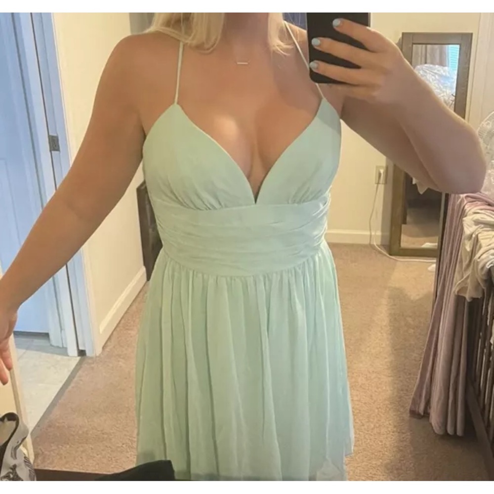 David’s Bridal Bridesmaid Dress style#30112639 MINT Size 12